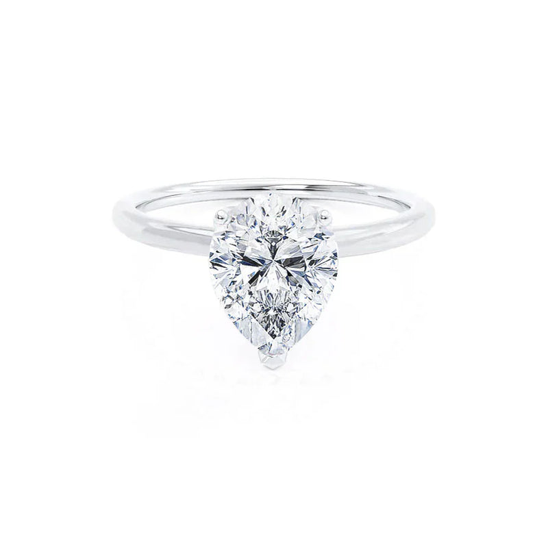 LULU - Pear Natural Diamond Platinum Petite Solitaire