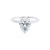 LULU - Pear Lab Diamond Platinum Petite Solitaire