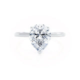 LULU - Pear Natural Diamond Platinum Petite Solitaire