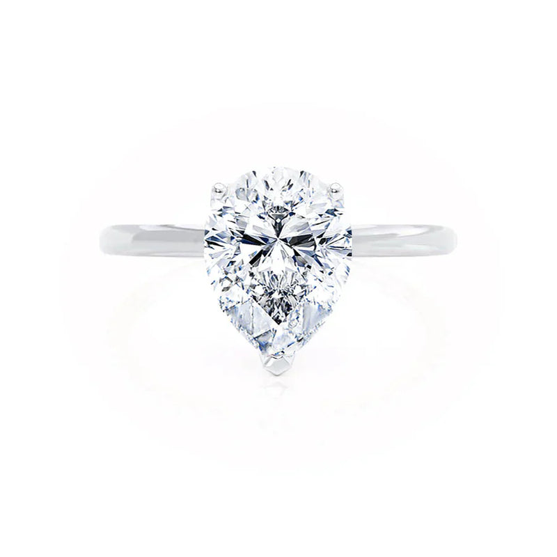 LULU - Pear Natural Diamond Platinum Petite Solitaire