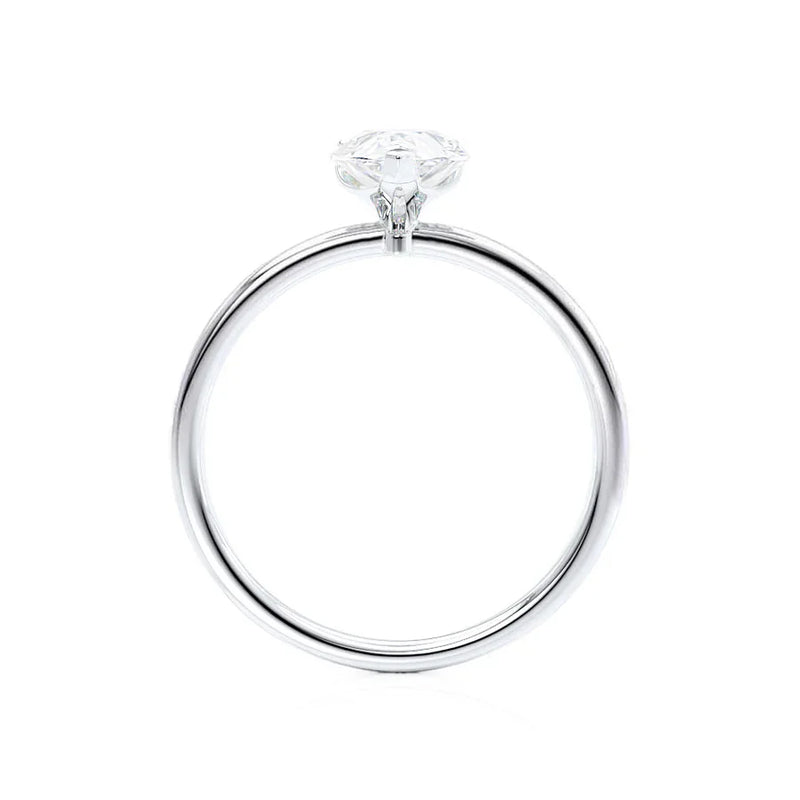 LULU - Pear Natural Diamond Platinum Petite Solitaire