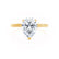 LULU - Pear Natural Diamond 18k Yellow Gold Petite Solitaire