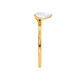 LULU - Pear Lab Diamond 18k Yellow Gold Petite Solitaire