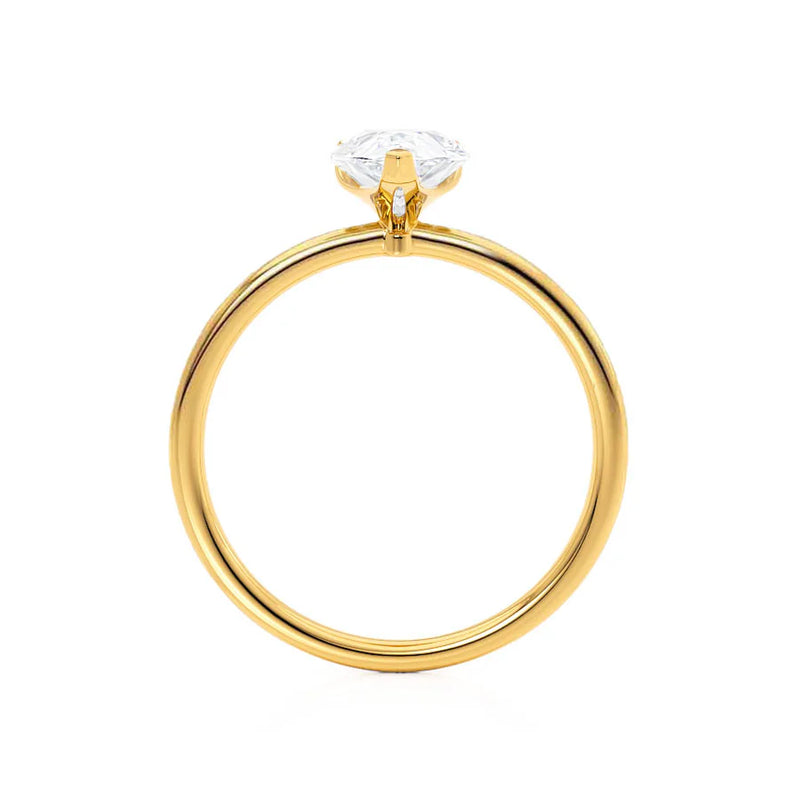 LULU - Pear Lab Diamond 18k Yellow Gold Petite Solitaire