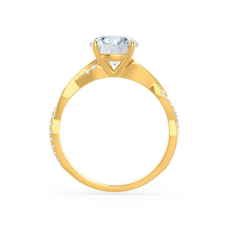 EDEN - Oval natural Diamond 18k Yellow Gold Vine Solitaire Engagement Ring Lily Arkwright