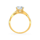 EDEN - Oval Lab Diamond 18k Yellow Gold Vine Solitaire Engagement Ring Lily Arkwright