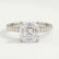 Macy asscher lab diamond 18k white gold platinum petite shoulder set engagement ring