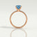MACY - Cushion Blue Lab Diamond 18k Rose Gold Petite Shoulder Set Solitaire Ring