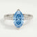 MACY - Marquise Blue Lab Diamond 18k White Gold Petite Solitaire
