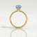 MACY - Oval Blue Lab Diamond 18k Yellow Gold Petite Pavé Shoulder Set Ring