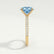 MACY - Oval Blue Lab Diamond 18k Yellow Gold Petite Pavé Shoulder Set Ring