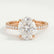 MACY - Oval Lab Diamond 18k Rose Gold Petite Pavé Ring