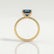 Macy princess alexandrite and diamond pavé shoulder set ring in yellow gold – view 2