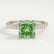 MACY - Princess Green Lab Diamond 18k White Gold Petite Solitaire