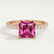 Macy princess pink sapphire and diamond pavé shoulder set ring in rose gold – view 1