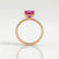 Macy princess pink sapphire and diamond pavé shoulder set ring in rose gold – view 2