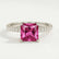 Macy princess pink sapphire and diamond pavé shoulder set ring – view 1