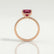 Macy princess ruby and diamond pavé shoulder set ring in rose gold – view 2