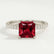 Macy princess ruby and diamond pavé shoulder set ring – view 1