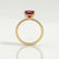 Macy princess ruby and diamond pavé shoulder set ring in yellow gold – view 2
