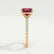 Macy princess ruby and diamond pavé shoulder set ring in yellow gold – view 3