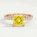 MACY - Princess Yellow Lab Diamond 18k Rose Gold Petite Solitaire