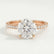 MACY - Round Lab Diamond 18k Rose Gold Petite Pavé Ring