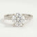 MACY - Round Lab Diamond 18k White Gold Petite Pavé Shoulder Set Ring