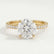 MACY - Round Lab Diamond 18k Yellow Gold Petite Pavé Shoulder Set Ring