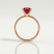 Macy round ruby petite pavé shoulder set engagement ring in rose gold – view 2