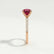 Macy round ruby petite pavé shoulder set engagement ring in rose gold – view 3
