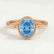 MARGOT - Oval Blue Lab Diamond 18k Rose Gold Bezel Solitaire