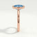 MARGOT - Oval Blue Lab Diamond 18k Rose Gold Bezel Solitaire