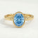 MARGOT - Oval Blue Lab Diamond 18k Yellow Gold Bezel Solitaire