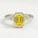 MARGOT - Emerald Yellow Lab Diamond Platinum Bezel Solitaire