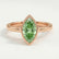 MARGOT - Marquise Green Lab Diamond 18k Rose Gold Bezel Solitaire