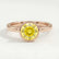 MARGOT - Round Yellow Lab Diamond 18k Rose Gold Bezel Solitaire Ring