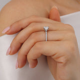 Macy 1.20ct Cushion Cut D Colour Lab Diamond 950 Platinum Petite Shoulder Set Engagement Ring Lily Arkwrig