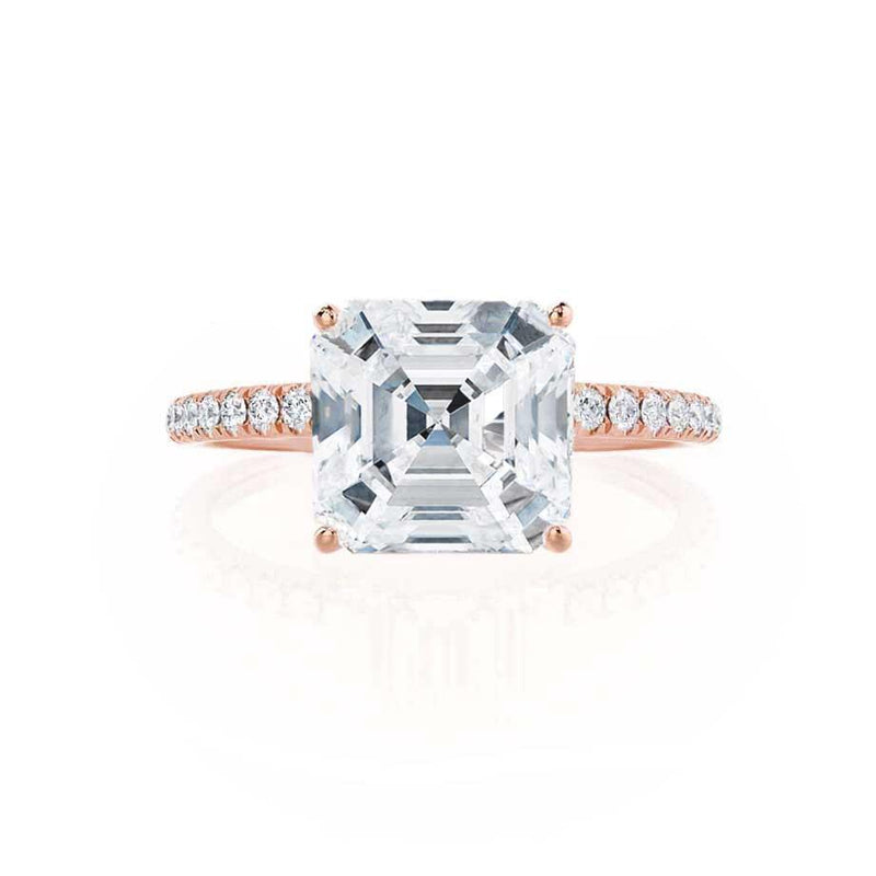 MACY - Asscher Lab Diamond 18k Rose Gold Petite Solitaire