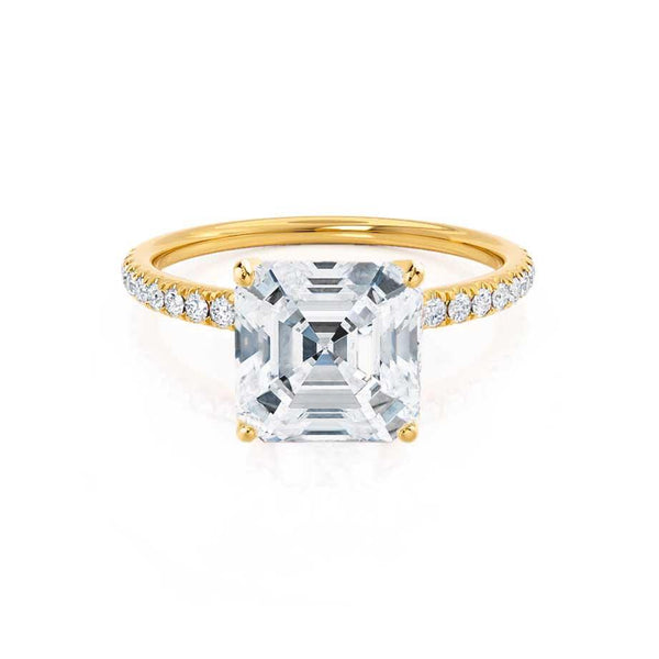 MACY - Asscher Lab Diamond 18k Yellow Gold Petite Solitaire