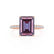 MACY - Emerald Alexandrite 18k Rose Gold Petite Pavé Shoulder Set Ring