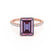 MACY - Emerald Alexandrite 18k Rose Gold Petite Pavé Shoulder Set Ring