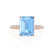 MACY - Emerald Aqua Spinel 18k Rose Gold Petite Pavé Shoulder Set Ring