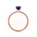MACY - Emerald Blue Sapphire 18k Rose Gold Petite Pavé Shoulder Set Ring