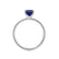 MACY - Emerald Blue Sapphire 18k White Gold Petite Pavé Shoulder Set Ring