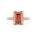 MACY - Emerald Champagne True Sapphire 18k Rose Gold Petite Pavé Shoulder Set Ring