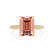 MACY - Emerald Champagne True Sapphire 18k Yellow Gold Petite Pavé Shoulder Set Ring