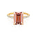 MACY - Emerald Champagne True Sapphire 18k Yellow Gold Petite Pavé Shoulder Set Ring