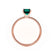 MACY - Chatham® Green Emerald 18k Rose Gold Petite Pavé Shoulder Set Ring