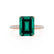 MACY - Chatham® Green Emerald 18k Rose Gold Petite Pavé Shoulder Set Ring